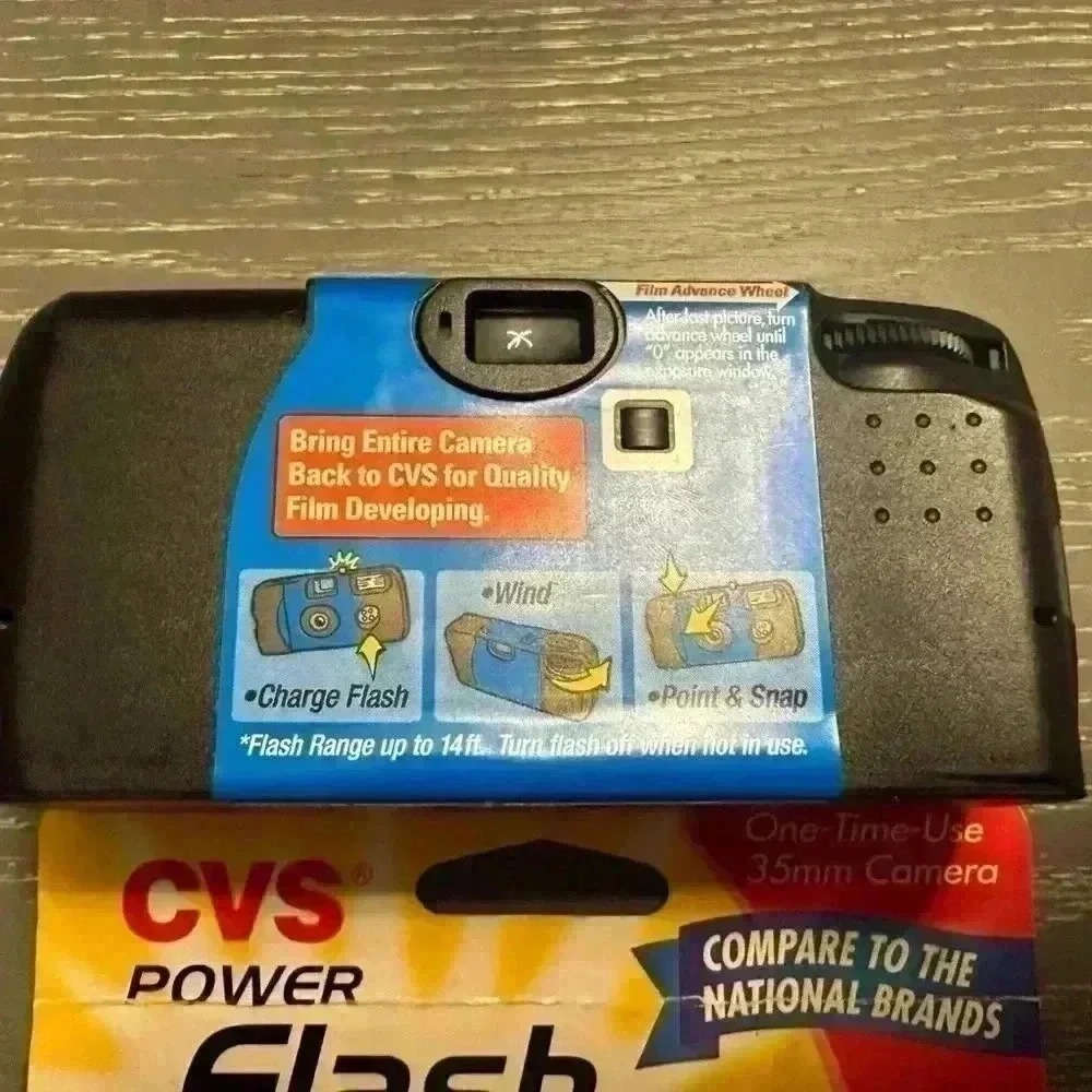 CVS Power Flash All Purpose 35mm One Time Use Camera Extended Flash Range